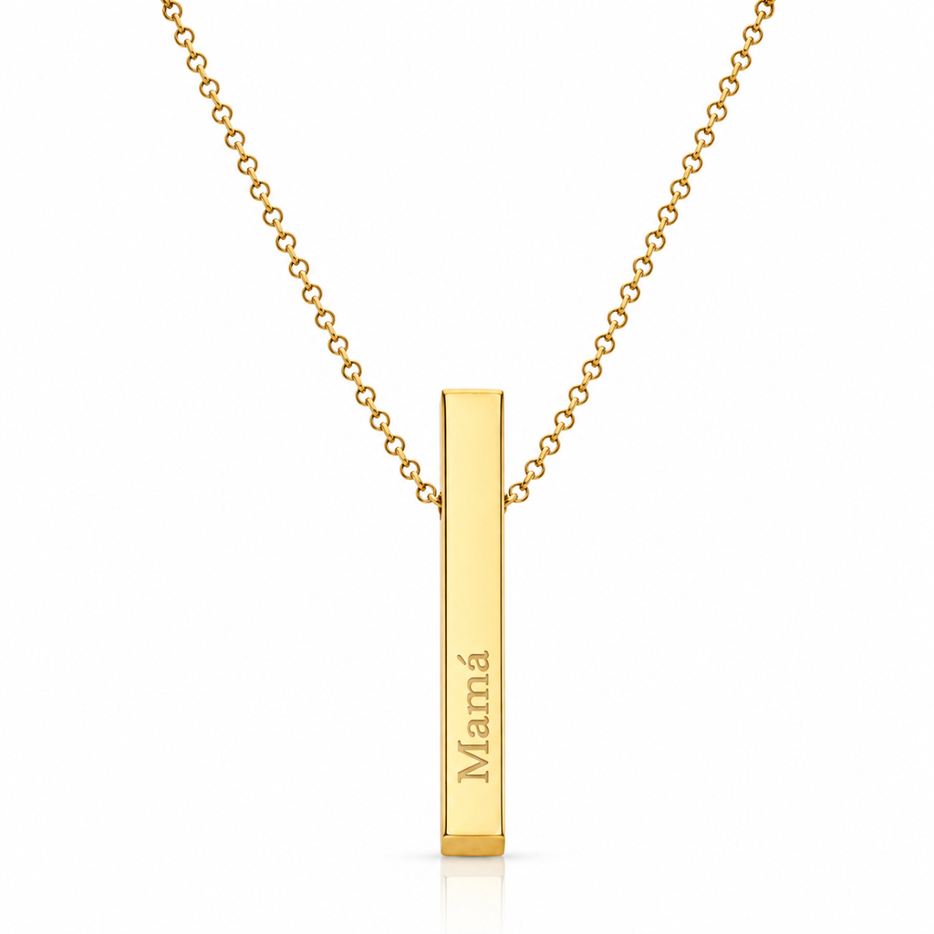Gargantilla Lingote Personalizable Chapada en Oro de 18K
