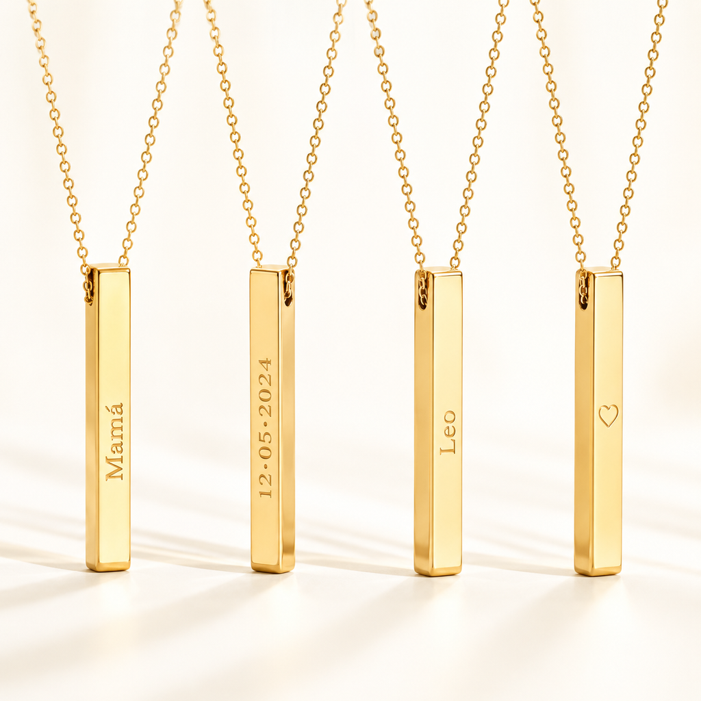 Gargantilla Lingote Personalizable Chapada en Oro de 18K