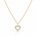 Gargantilla Corazón Calado con Circonitas en Oro de 18K