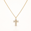 Gargantilla Cruz con Circonitas en Oro de 18K