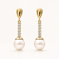 Pendientes Serena de oro 18 Kl. con perlas cultivadas y circonitas