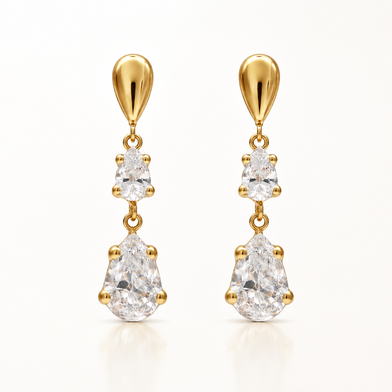Pendientes Elara de oro 18 Kl. con circonitas