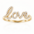 Sortija Love de oro 18 Kl. con circonitas (Copia)