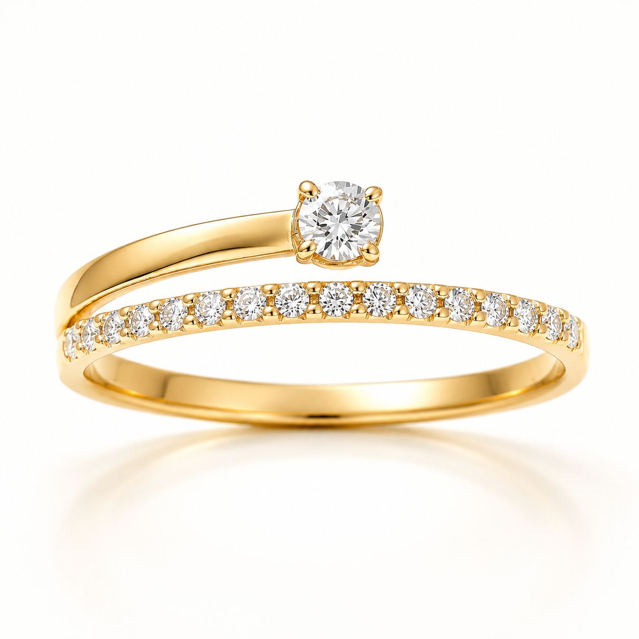 Sortija Selene de oro 18 Kl. con circonitas