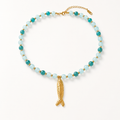 Collar Mareia · Pez Dorado y Cuentas Mediterráneas