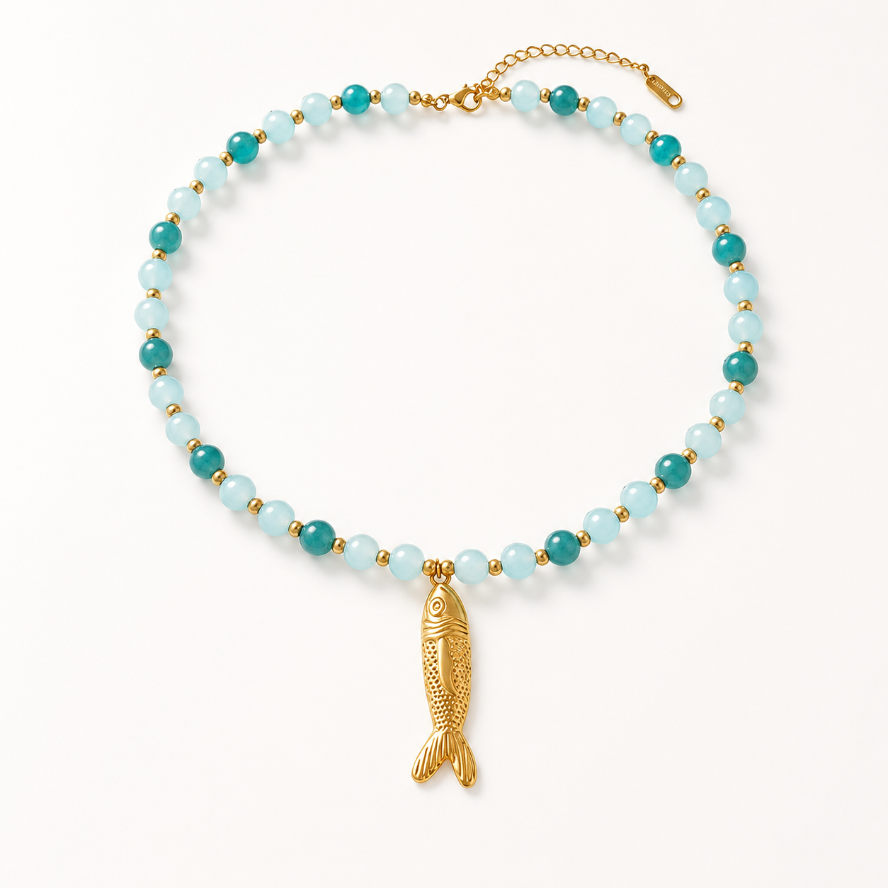 Collar Mareia · Pez Dorado y Cuentas Mediterráneas