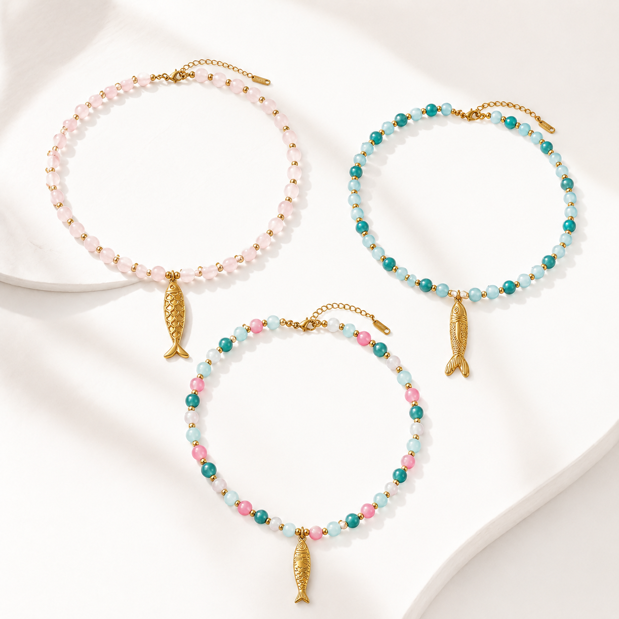 Collar Calella · Pez Dorado y Cuentas Mediterráneas