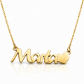 Gargantilla personalizada en Oro de 18 Kl. con nombre + corazón