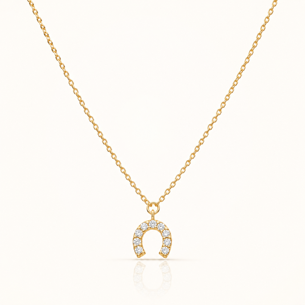 Gargantilla Herradura con Circonitas en Oro de 18K