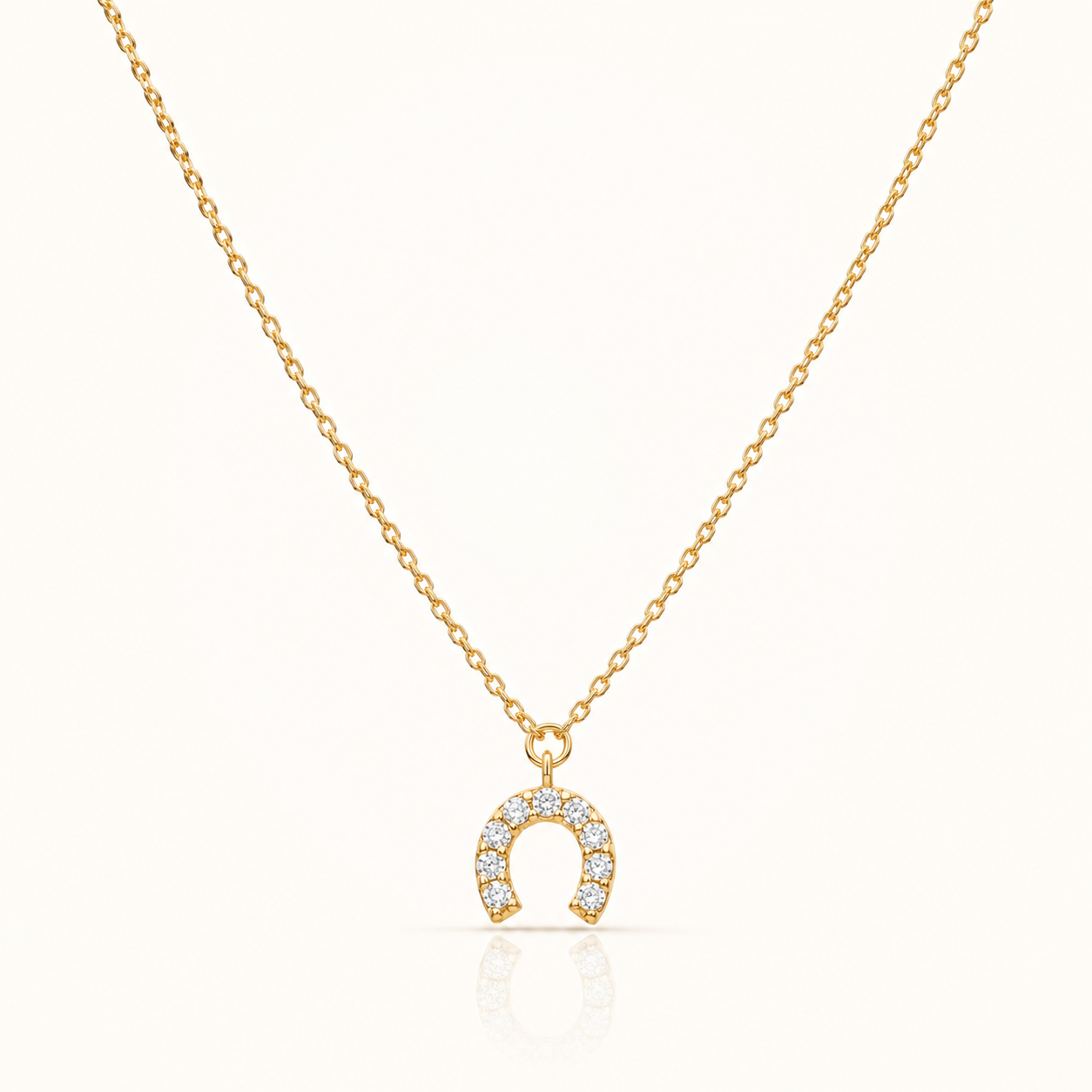 Gargantilla Herradura con Circonitas en Oro de 18K