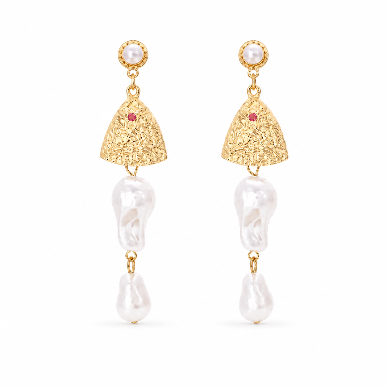 Pendientes Maretta · Pez Dorado y Perlas