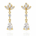 Pendientes Flora de oro 18 Kl. con circonitas