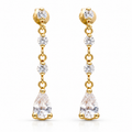 Pendientes Atria de oro 18 Kl. con circonitas