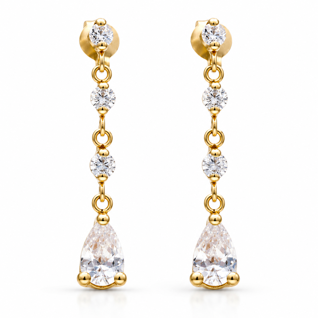 Pendientes Atria de oro 18 Kl. con circonitas