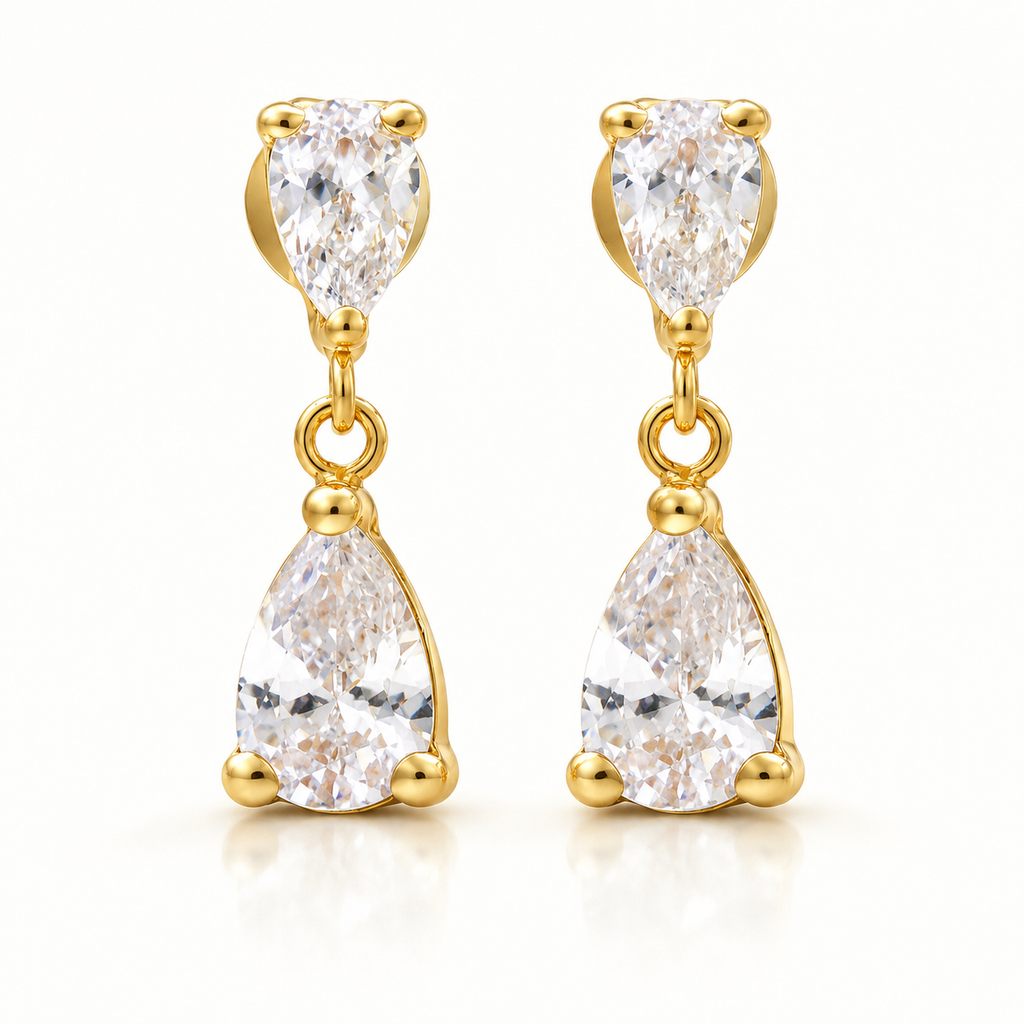 Pendientes Atria de oro 18 Kl. con circonitas