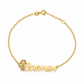 Pulsera personalizada para mamá con el nombre de su hija en Oro de 18 Kl.