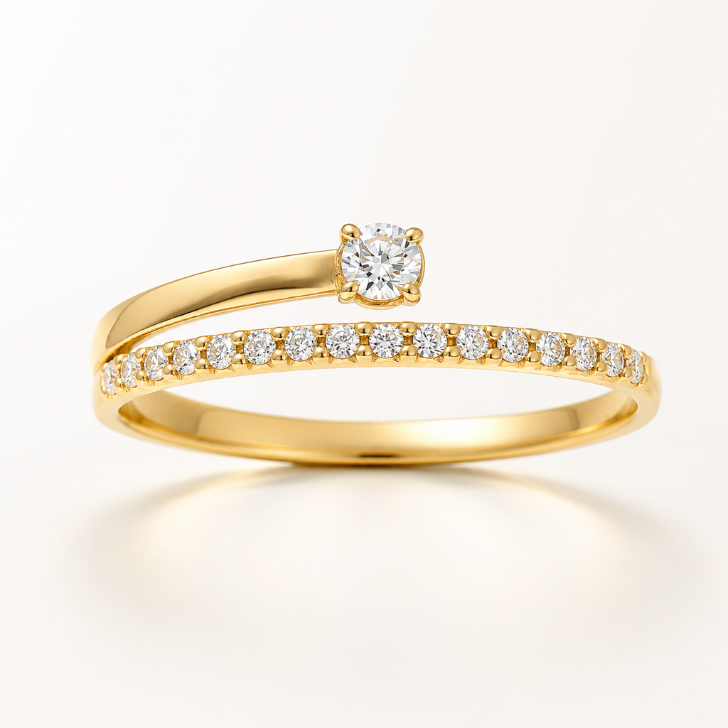 Sortija Selene de oro 18 Kl. con circonitas